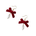 Shangjie Oem Joyas Natal 2021 Nova chegada Fashion Red Velvet Brincos de jóias Brincos de penteado de pêlos para mulheres